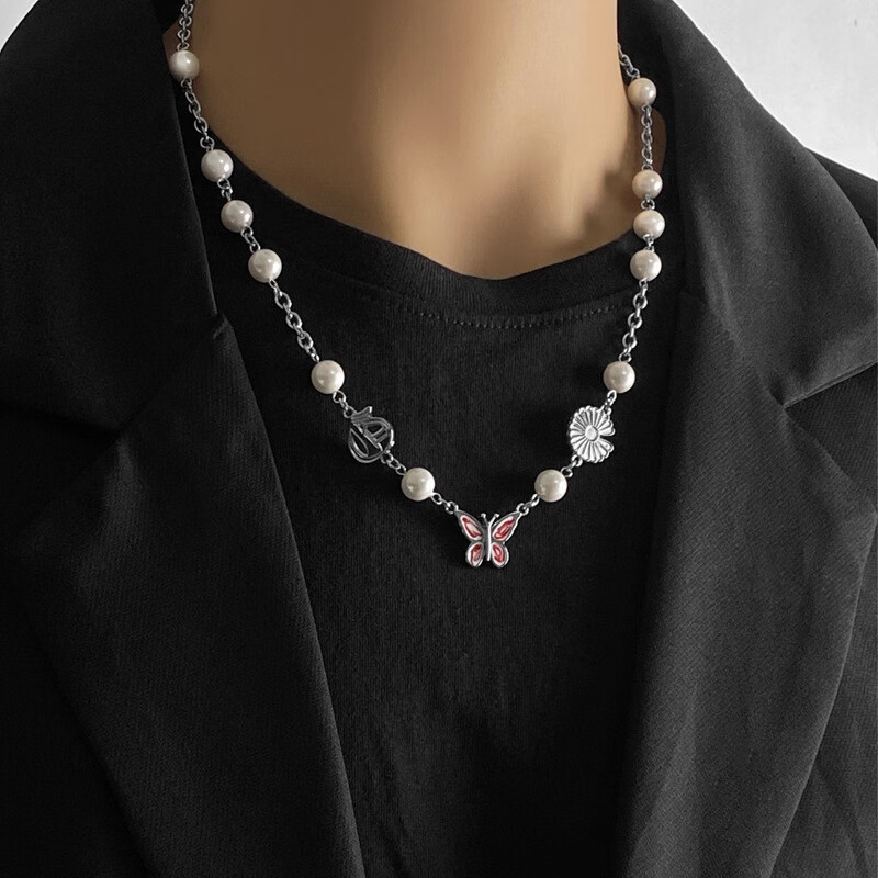 stugazl项链蝴蝶轻奢小众高级感珍珠女锁骨链男庆怜鞠婧祎stugazi