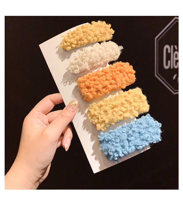 芒果发卡发夹 ins网红毛绒发夹毛毛发卡头饰芒果核可爱小夹子森系仙女