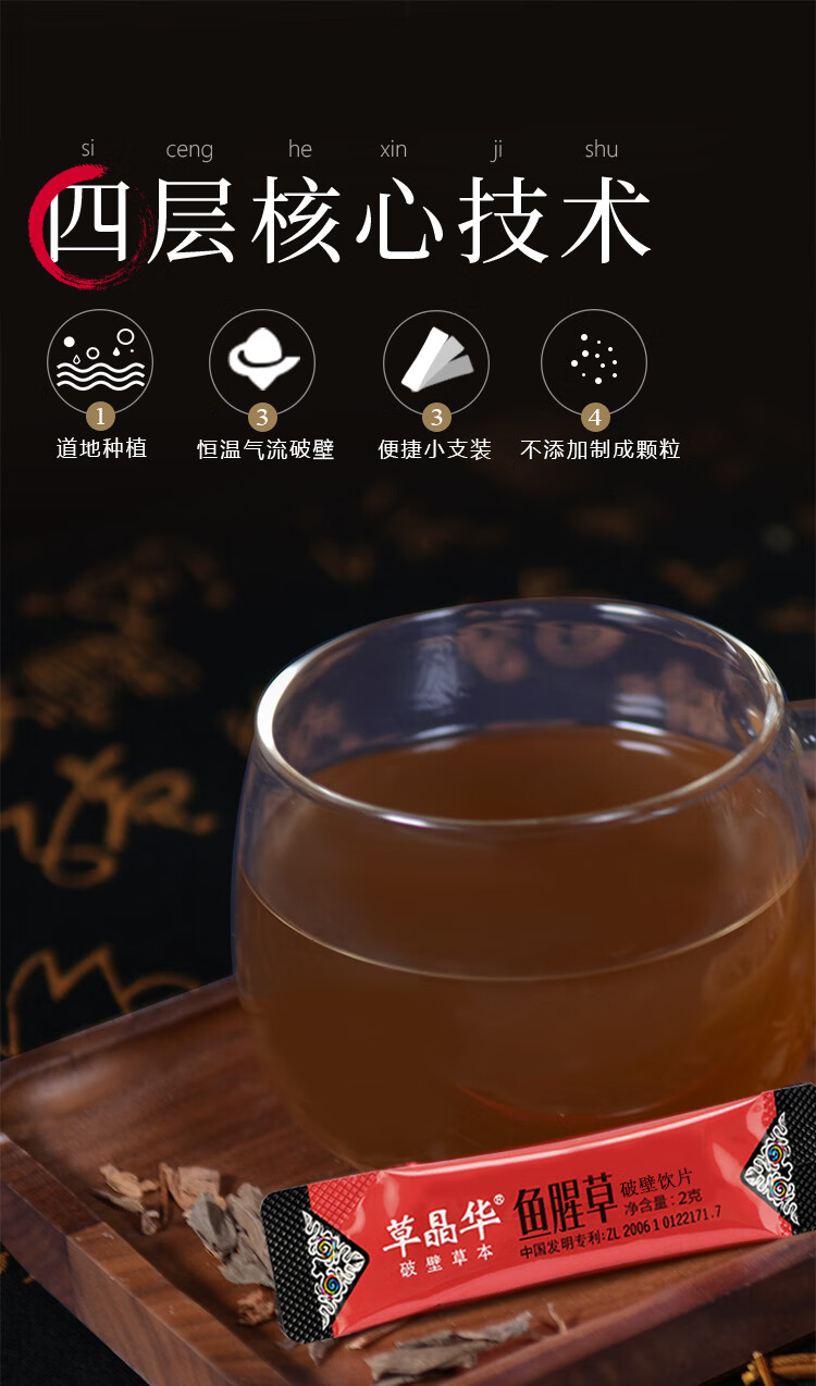 草晶华鱼腥草破壁饮片草本2g20袋1盒