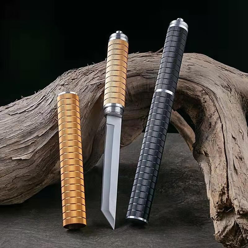 奢华虎 棍刀一体防爆瑞士长款户外防身刀合法防身棍中刀 黑色【图片
