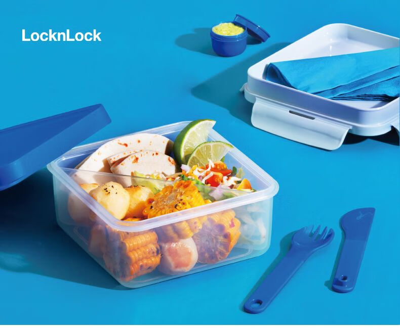 乐扣乐扣(lock&lock) 饭盒上班族便当盒女学生大容量保鲜盒带分隔沙拉