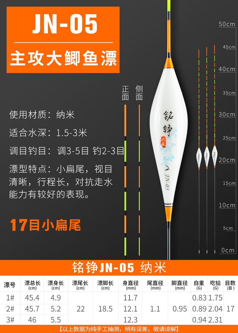 轻口小碎目鲫鱼漂加粗醒目枣核型浮标纳米浮漂鱼漂高灵敏 jn-01 1号1