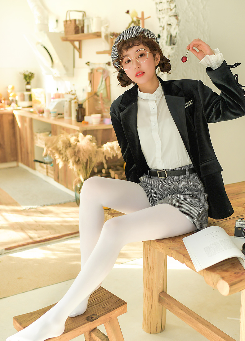 浪莎新款奶白色打底裤女秋冬加绒加厚冬季外穿日系丝袜秋季白色连裤袜