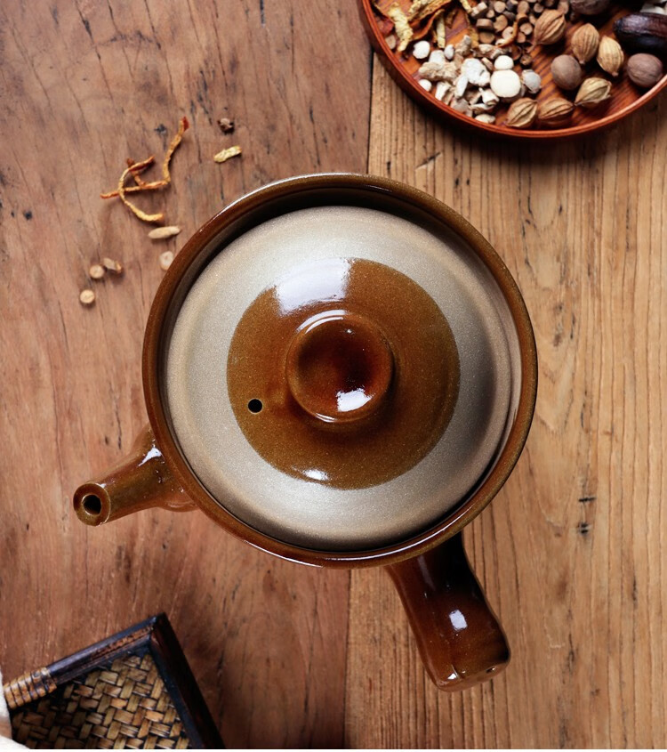 中药壶药锅熬药罐子煎药锅传统明火养生煲砂锅药罐煎药壶家用陶瓷熬药