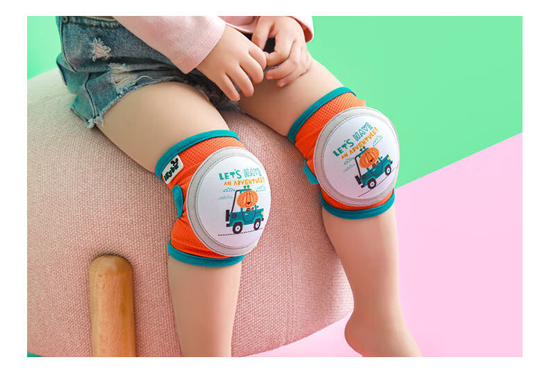 护漆宝宝护膝夏季防摔网面透气可调节婴儿爬行护腿学步小孩儿童膝盖套