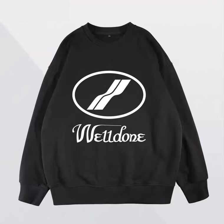 mostvevy welldone卫衣男女新款2022年春秋圆领长袖宽松潮牌反光情侣