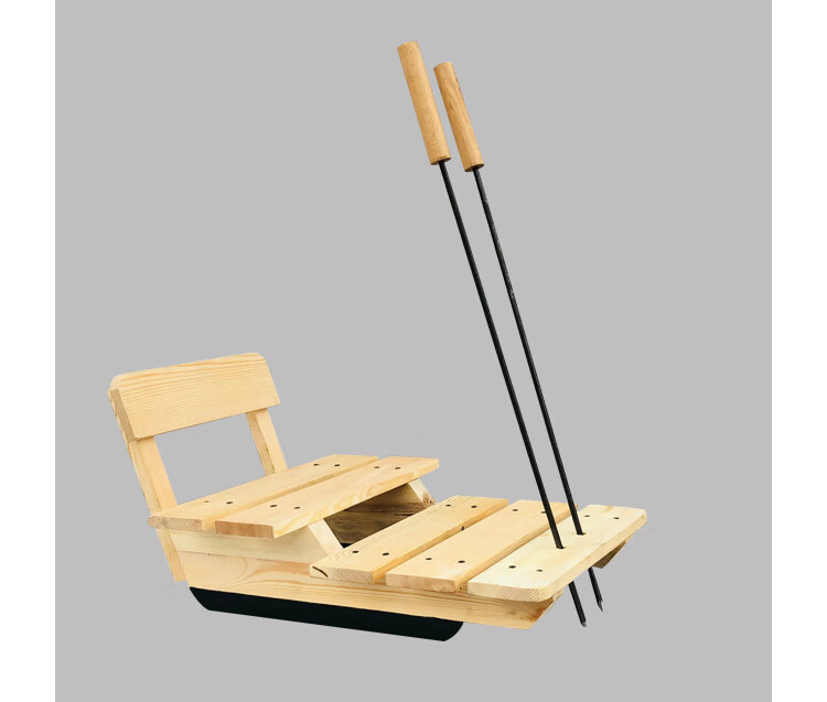 冰爬犁滑冰车冰车户外儿童滑冰车单腿驴东北老式冰爬犁实木冰上溜冰车