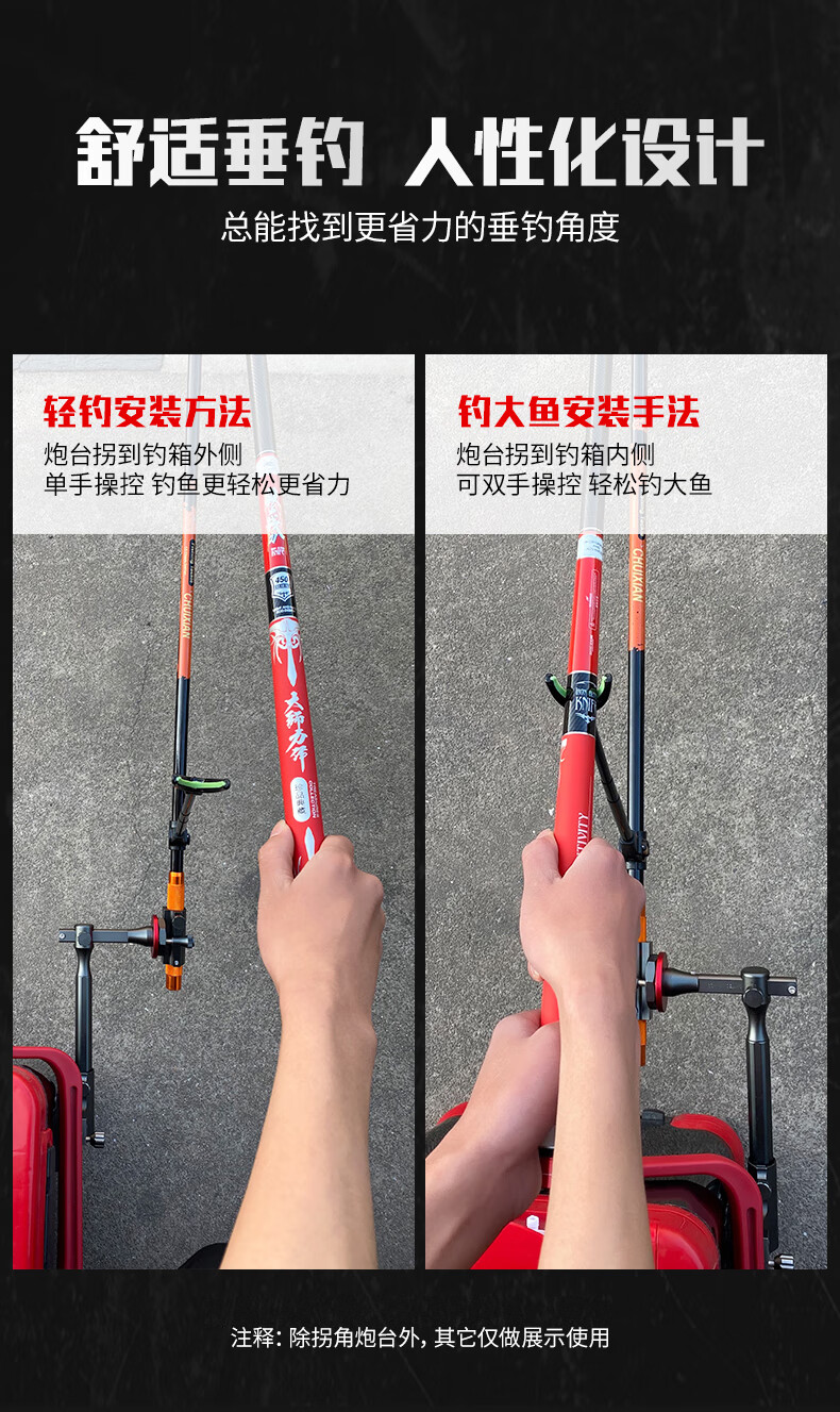 李大毛枭龙钓椅配件垂弦钓箱配件拐角支架加厚炮台支架左右手通用钓椅