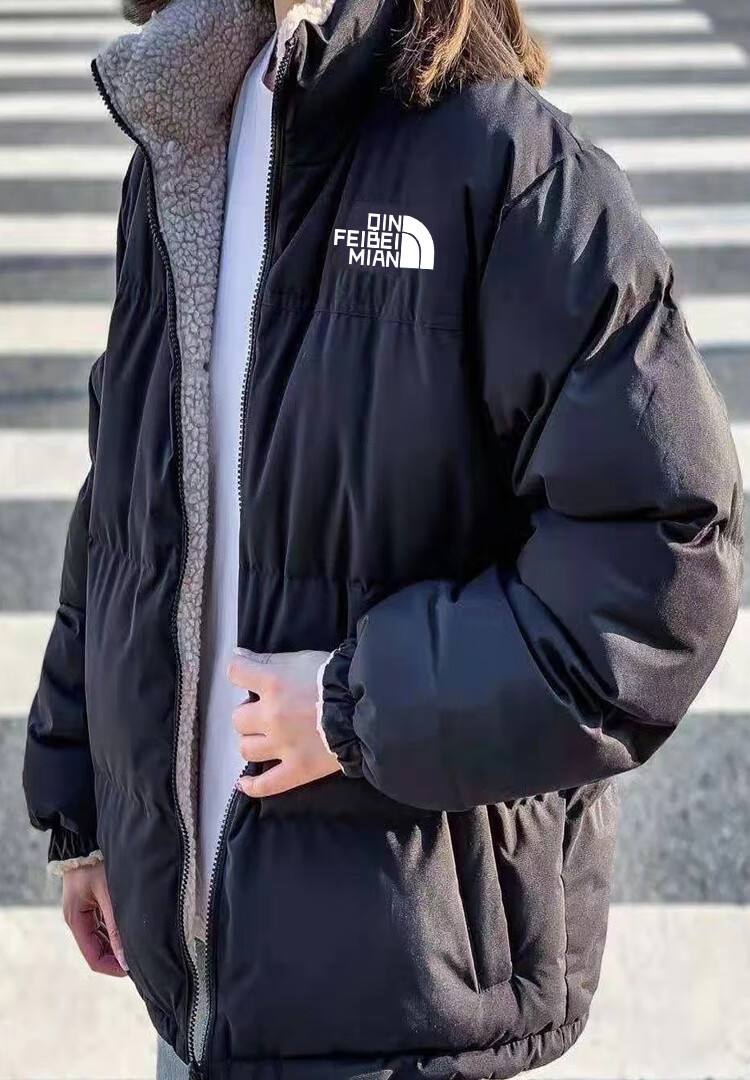 北面(the north face)双面穿棉服男女冬季加绒加厚棉衣短款宽松立领