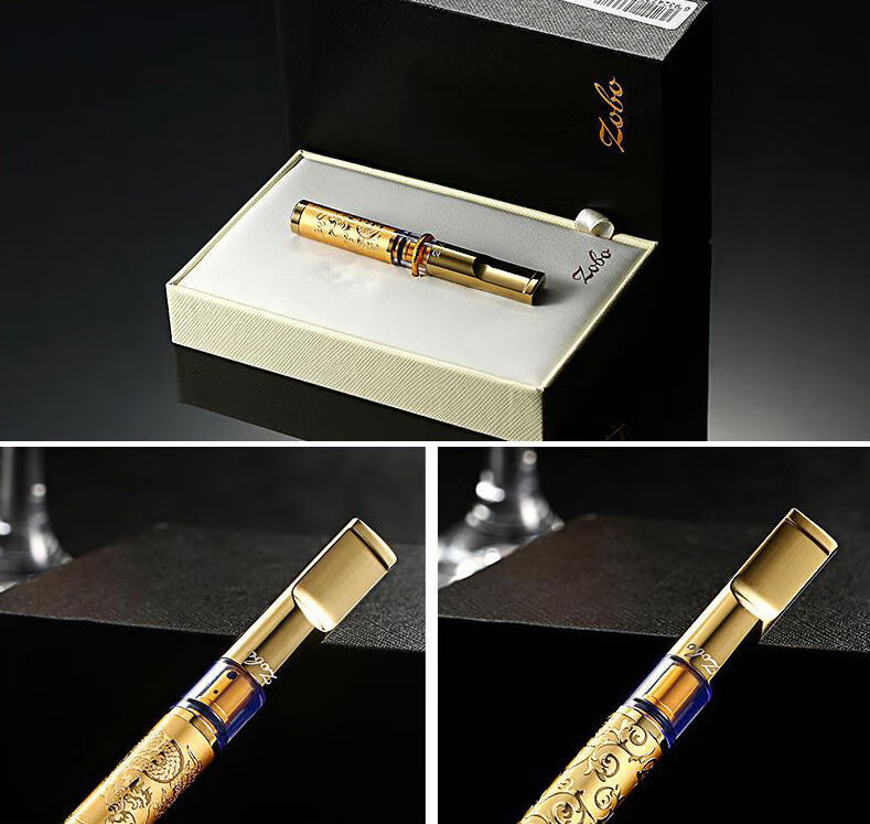 金属烟嘴过滤器多重循环可清洗粗细烟两用过滤嘴清肺 树脂咬嘴黑色龙