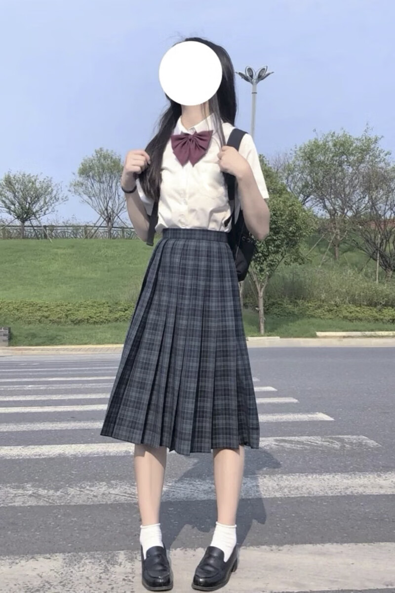 帕达曼 制服学生装中长百褶jk套装女秋季班服格裙海苔裙日系高中学生