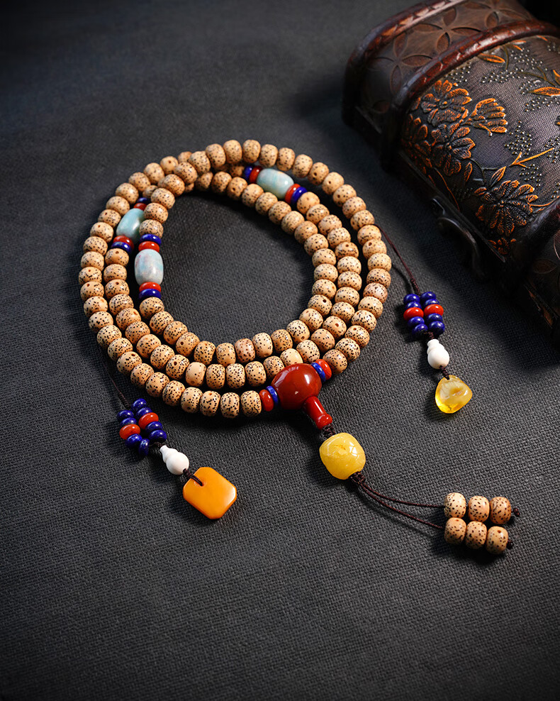 陈籽星月菩提子108颗项链正月手链老籽文玩天i然配饰佛珠手串男女 款