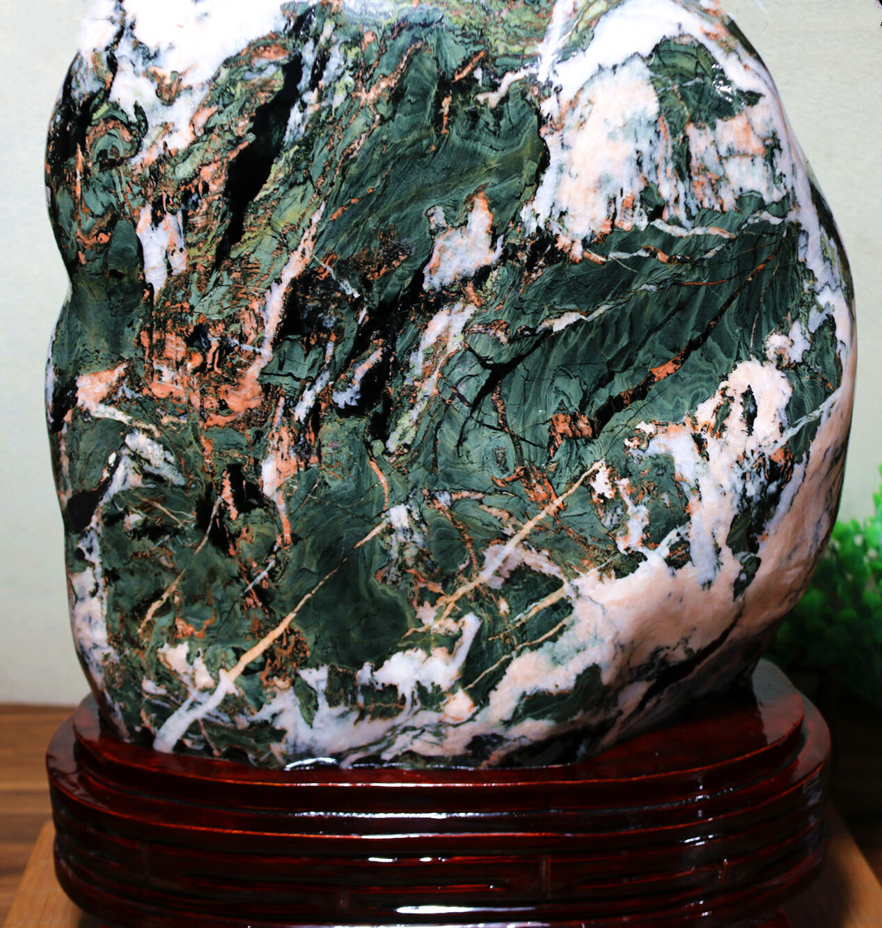 知茗 中国风青海七彩石 水墨奇石头摆件家居饰品装饰石头原石天然奇石