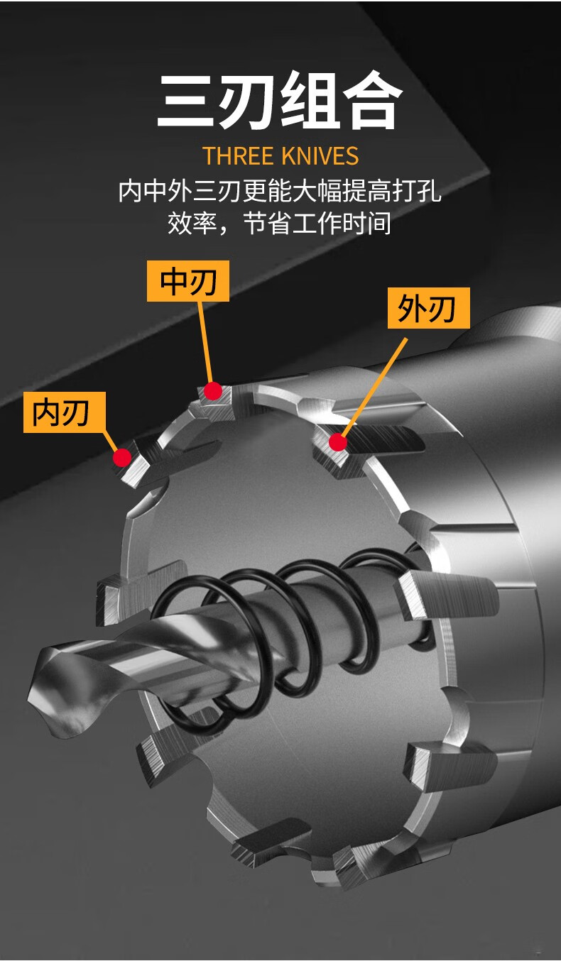 天中天zt加长合金开孔器硬质合金猫眼不锈钢铝合金扩孔器t7铝模开孔器