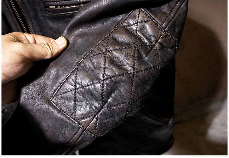 马皮皮衣男高品质茶芯头层马皮修身短款男士皮衣复古马皮夹克小贝款