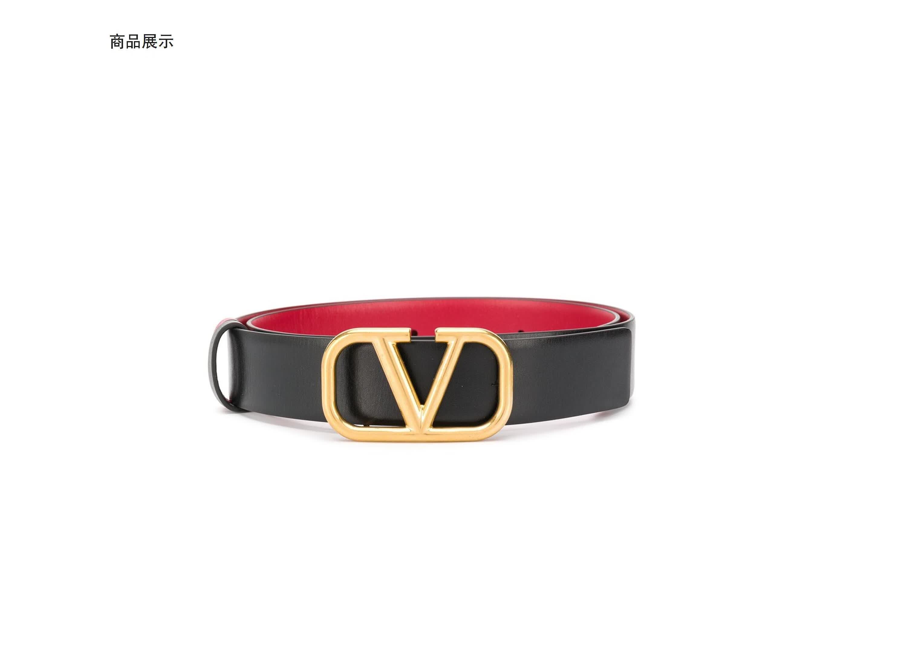 华伦天奴(valentino)20秋冬女士vlogo 双面腰带 黑色 85厘米【图片
