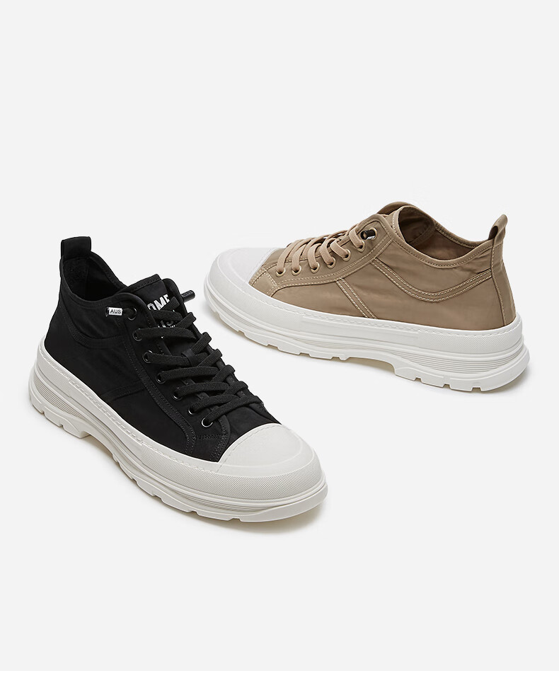 热风男鞋男士时尚休闲鞋厚底布面运动休闲鞋01黑色41