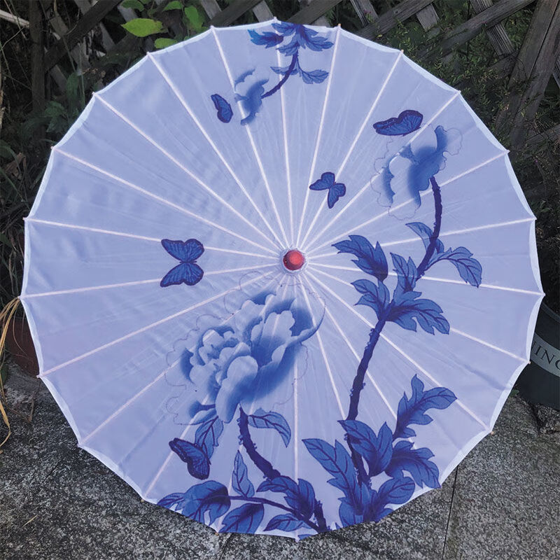 青花瓷纯手工 传统吊顶装饰伞旗袍秀走秀演出道具伞古装伞 青花5 裸伞