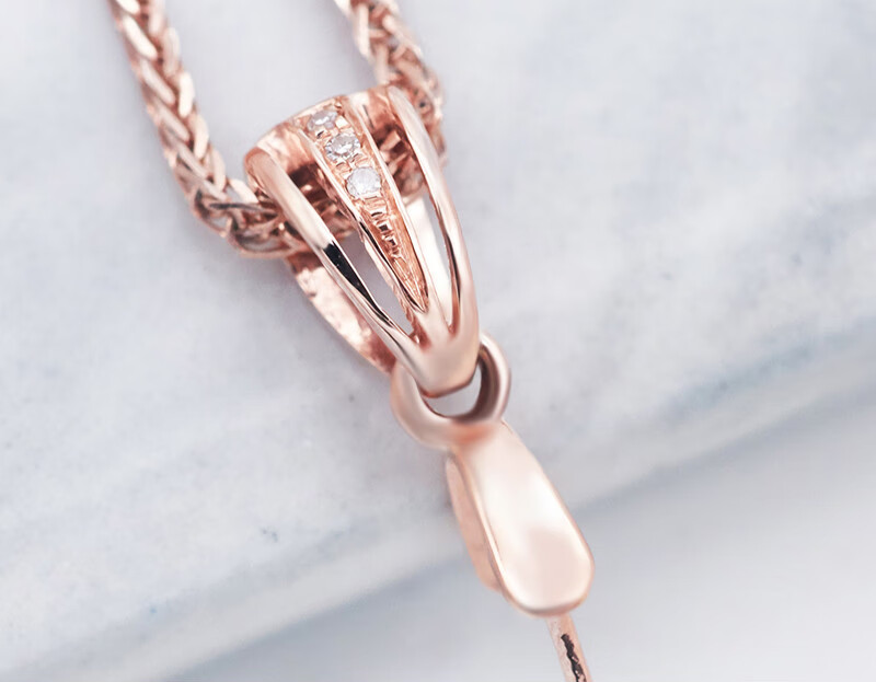 钧弘18k金吊坠扣头镂空简约单排钻石瓜子扣蜜蜡翡翠观音吊坠佛公配件