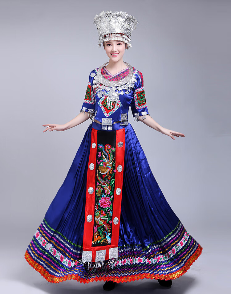 贵州苗族衣服女苗族服装土家族湘西贵州演出服女56个少数民族舞蹈苗家