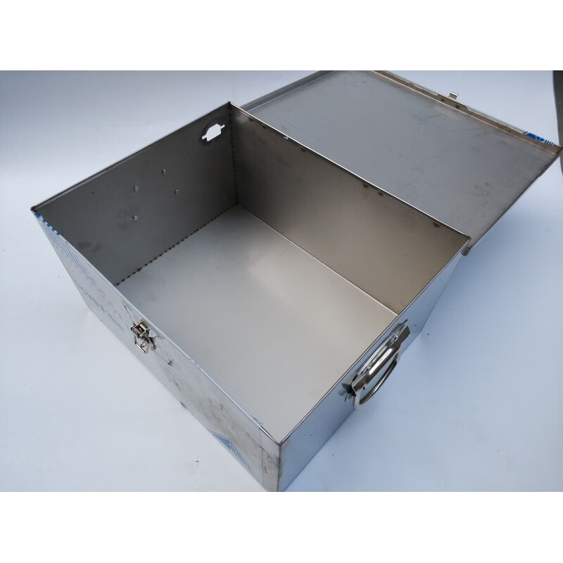 不锈钢铅酸电池箱电池盒备用电瓶箱带提手电池箱 48v12a长34宽21高12