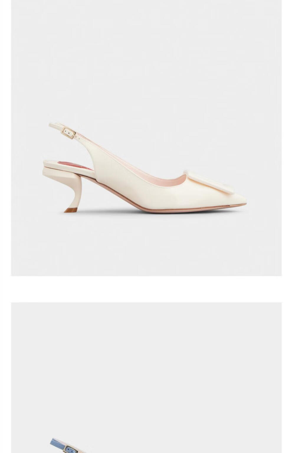 roger vivier女鞋virgule镀漆方扣漆皮尖头小猫跟细跟浅口高跟鞋 宝