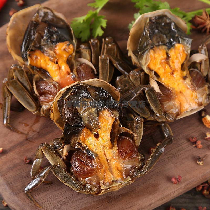 醉蟹900g2开罐即食醉河蟹毛蟹鲜活腌制宁波特产海鲜下酒菜有膏有黄900