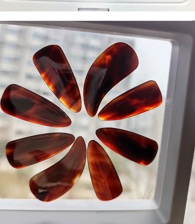 古筝指甲考级演奏级玳瑁色摇指成人儿童双面弧加厚手工打磨30加厚摇指