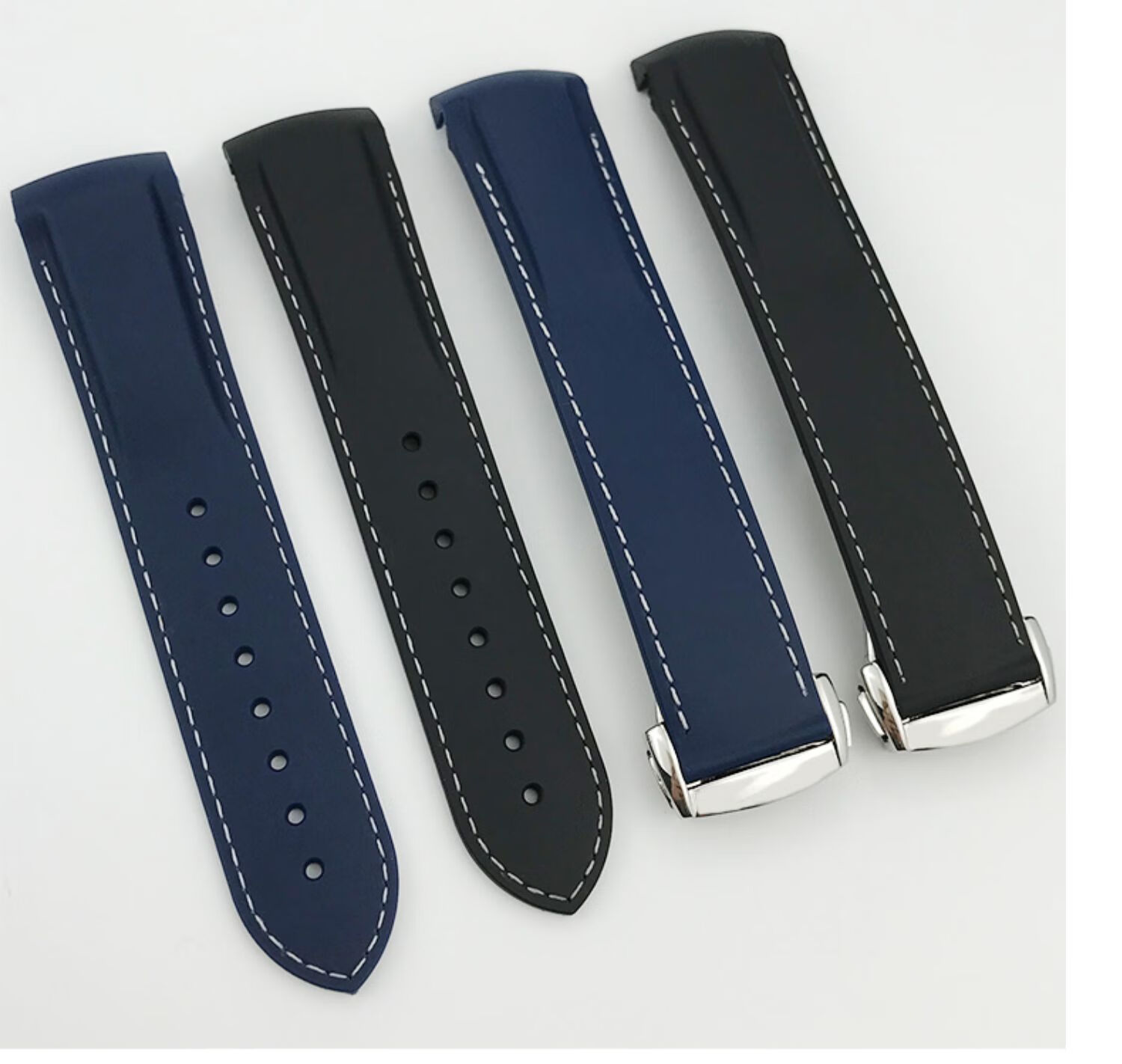 浪琴康卡斯表带橡胶 22mm 同款硅橡胶表带适用欧米茄海马浪琴l3康卡斯