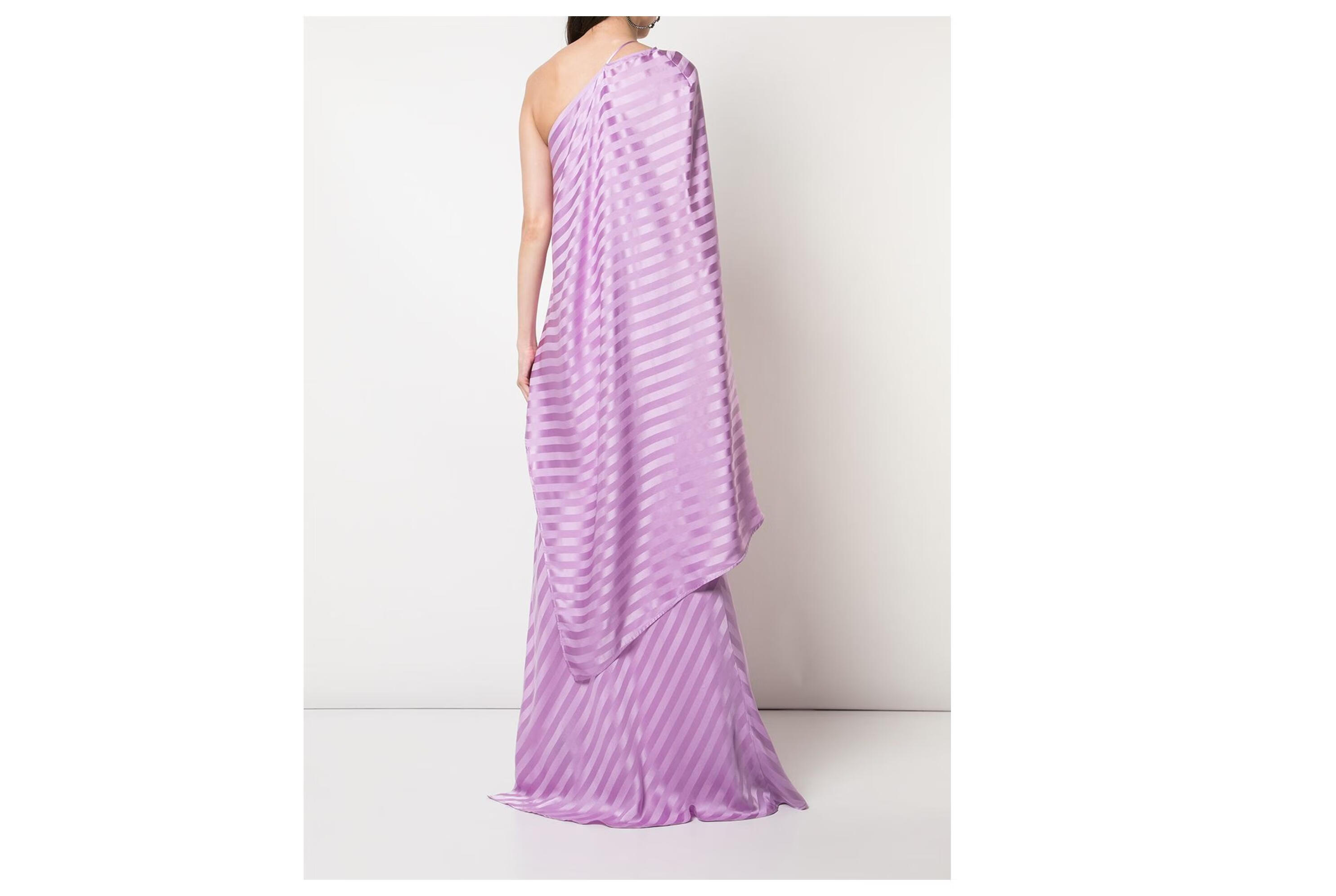 michelle mason 女士露单肩斗篷礼服 紫色 us2【图片 价格 品牌 报价