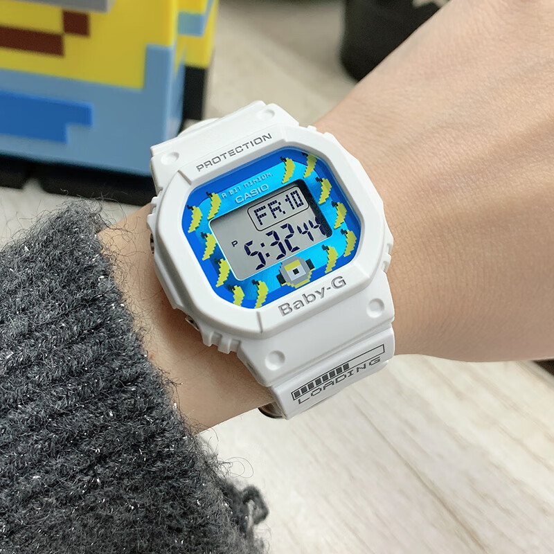 卡西欧 海外代购手表女baby-g防水白色小方块学生运动blx-560/bgd-560