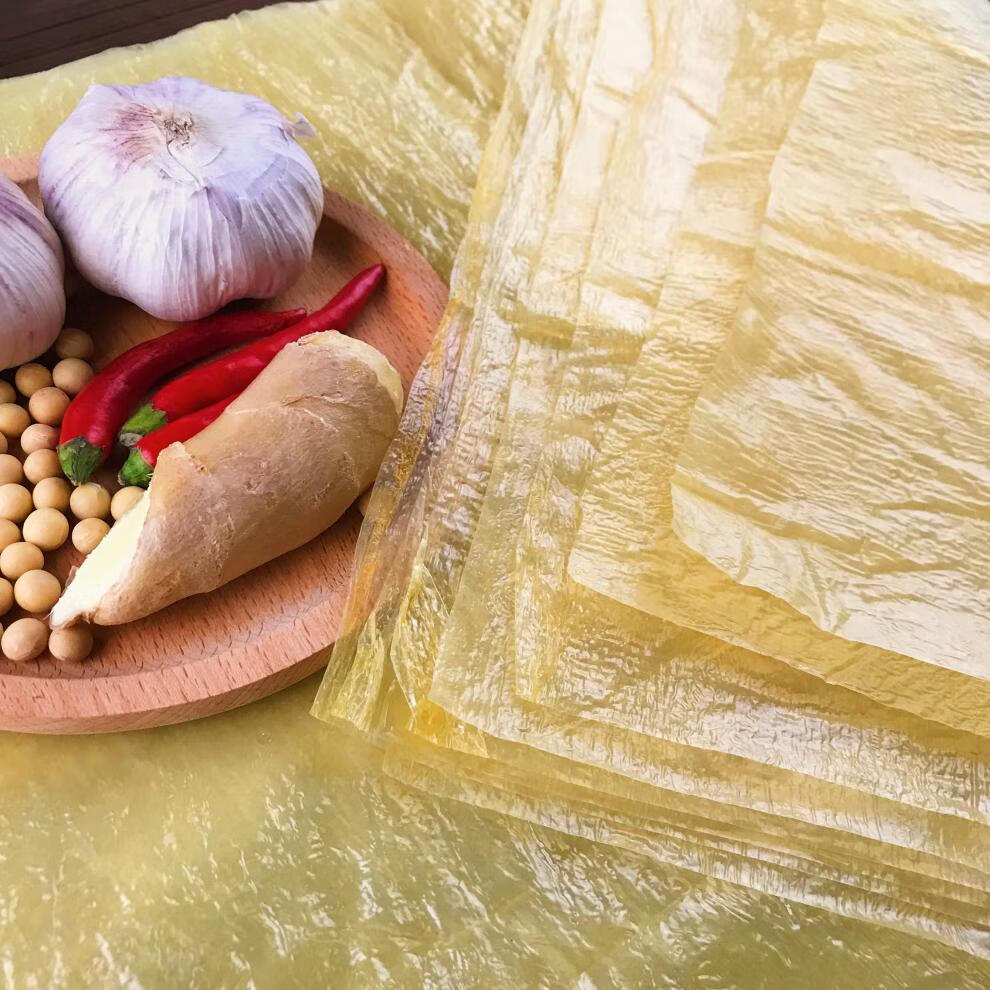 薄长方形头层豆腐皮豆皮干货腐竹皮包肉馅潮汕腐膜500gaa