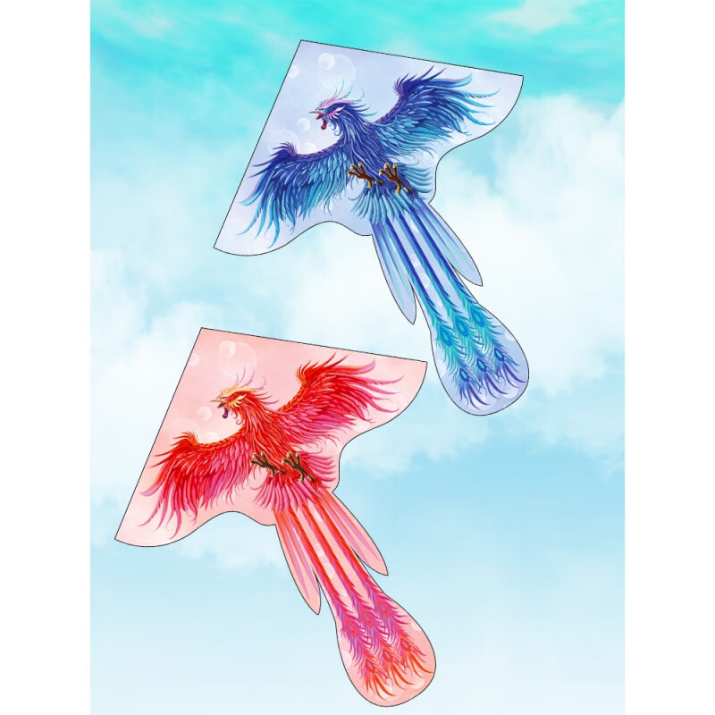 风筝大人大型凤凰翼龙儿童卡通微风易飞新手潍坊红色翼龙仅风筝