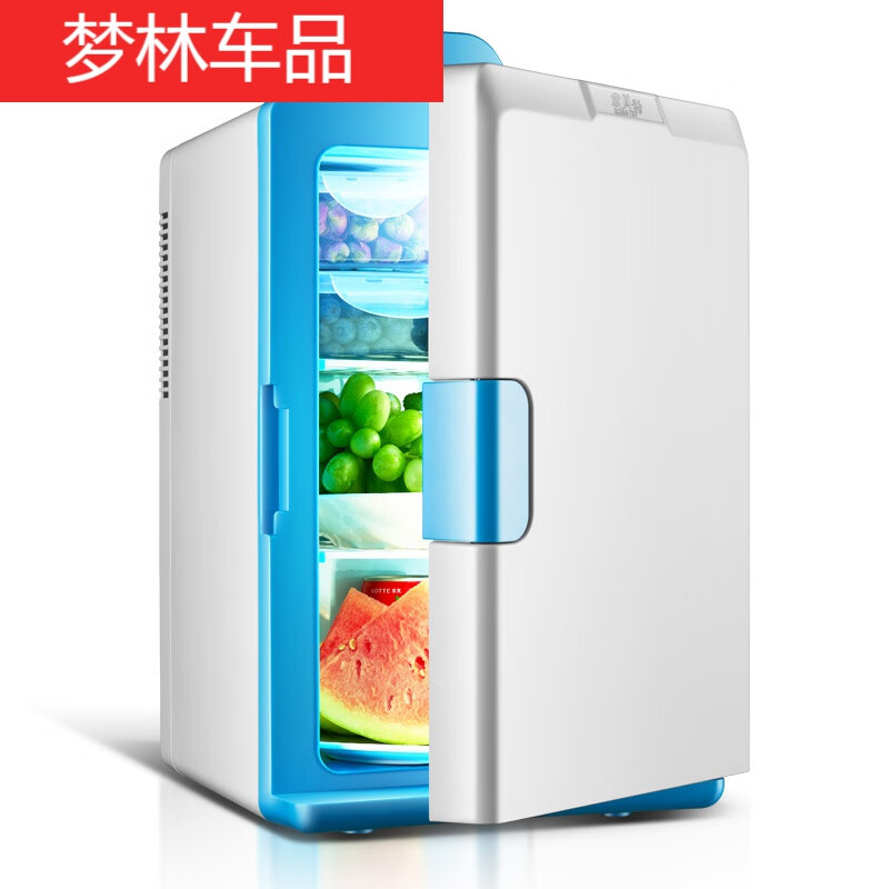 迷你小冰箱家用宿舍小型冰箱冷藏鲜物恒车用单门学6升蓝色家车两用款