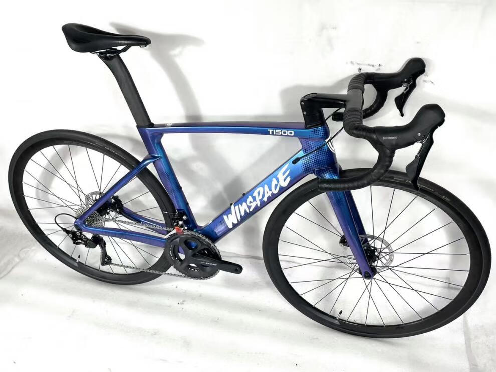 银贝斯公路车winspace t1500d银贝斯油碟公路车105碳纤维公路车架前叉