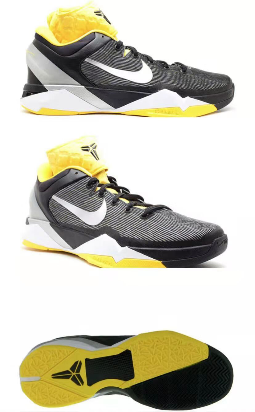 灭世纯原 科比7代篮球鞋男女真碳板kobe7代黑金纹黑黄耐磨防滑气垫