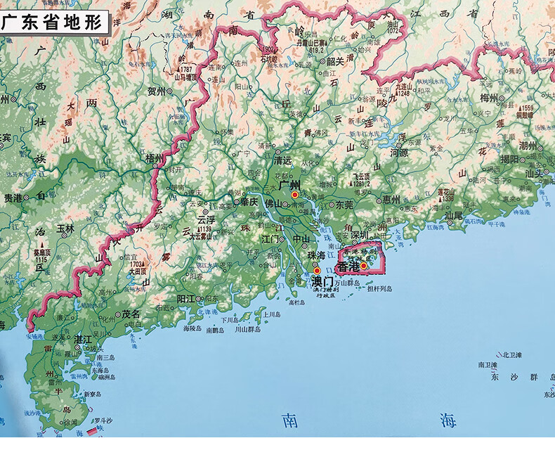 2022廣東省地圖新版行政區劃交通景點地圖掛圖雙面覆膜防水防塵加厚