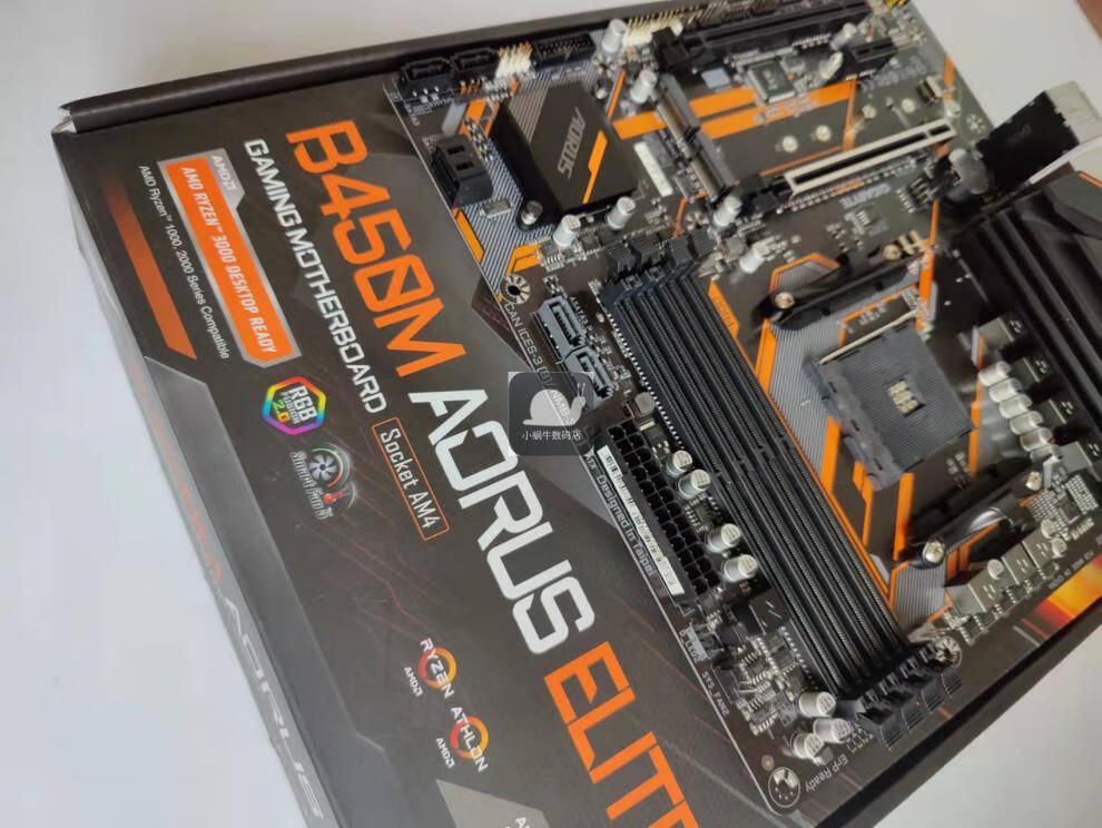 全新盒装gigbyte技嘉b450maoruselite台式电脑amd主板b450小雕