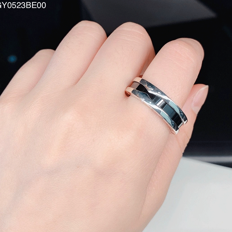 【二手99新】bvlgari宝格丽 慈善款 黑陶瓷单环 男士戒指 尺寸61号