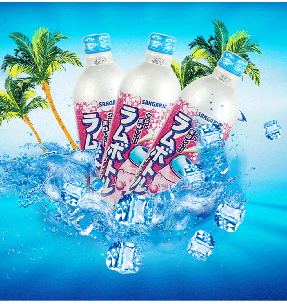 三佳利日本进口三佳丽波子汽水铝罐装sangaria夏日饮品