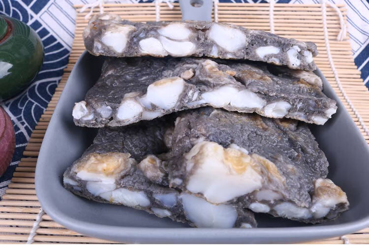 墨鱼饼目鱼双蛋浙江温岭石塘特产手打淡墨鱼蛋饼500g饭店餐饮冷菜原味