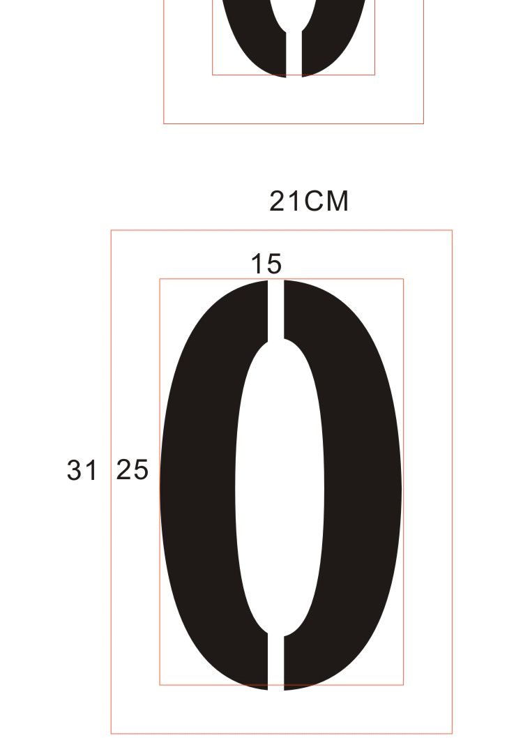 字09az模板雕刻漏板pvc塑膠料廣告印字編號字高5釐米板厚05毫米0到9