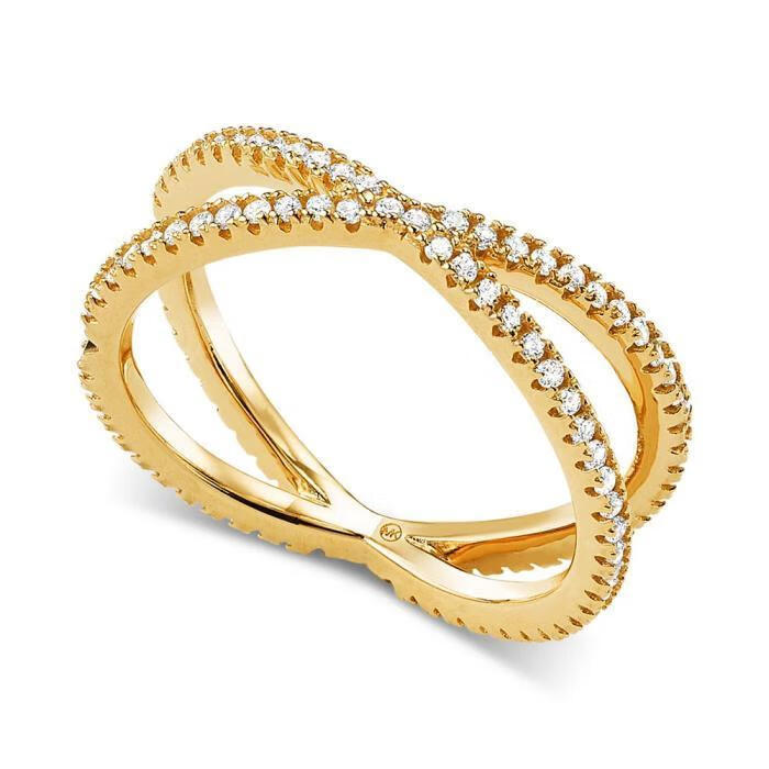 michaelkorsmk7020291女士戒指交叉设计宽指环射界时尚戒指black7