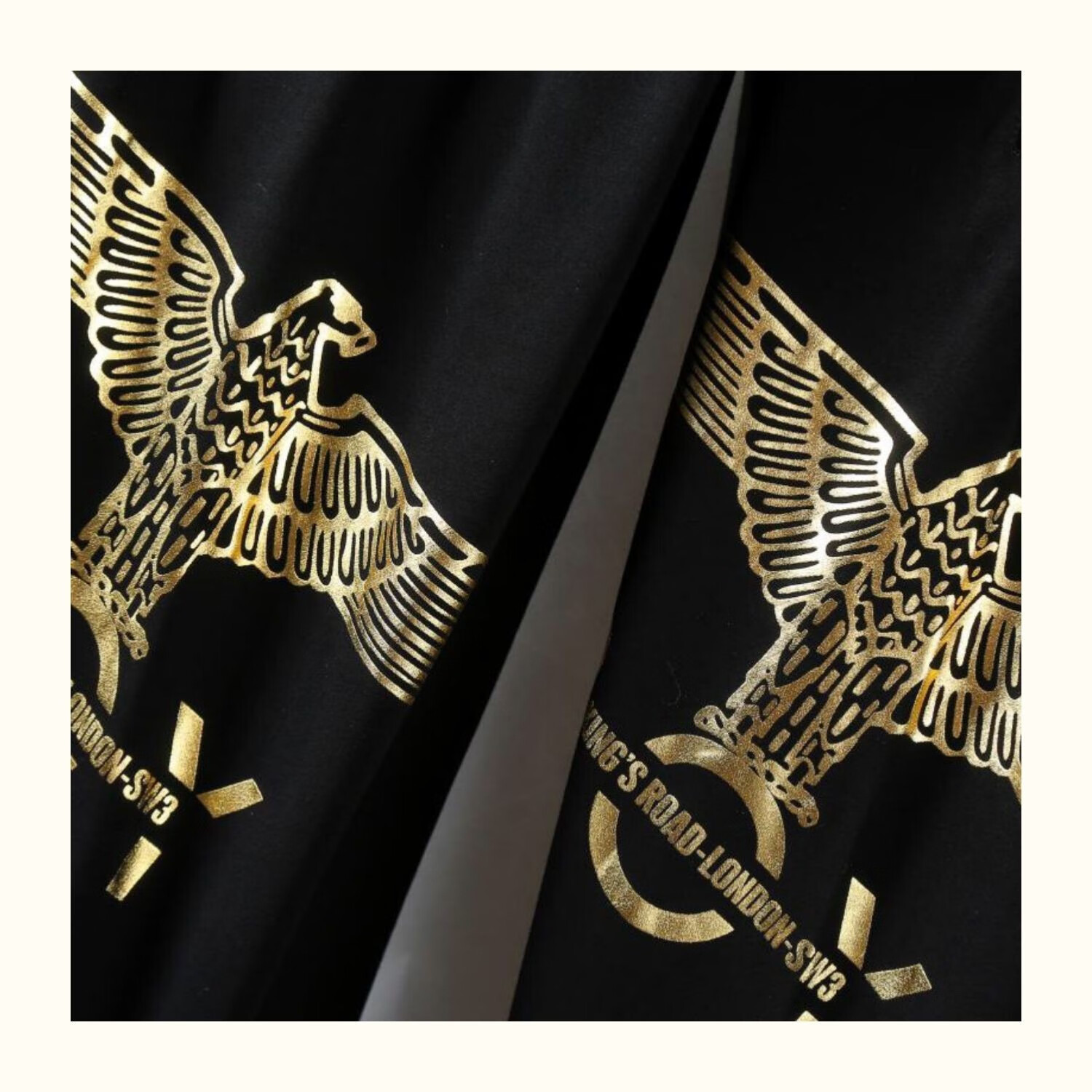 centuryboy2022春季新款男女情侣大老鹰潮牌烫金运动裤休闲束脚长裤