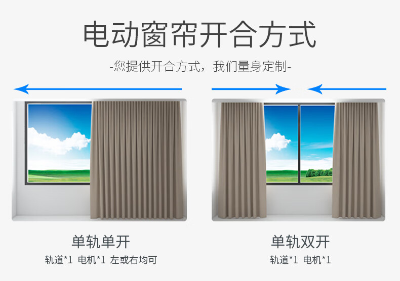 米亚锂电池免布线电动窗帘电机智能窗帘轨道自动窗帘套餐支持tm精灵款
