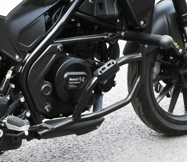 配件适用于钱江贝纳利幼狮bj250改装保险杠护杠复古摩托车前防摔配件