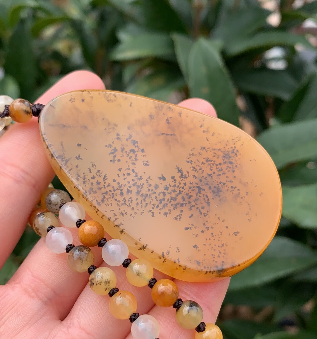 k&k宝钰天然黄龙玉鸡油黄大件水草话平安无事牌毛衣链挂件证书