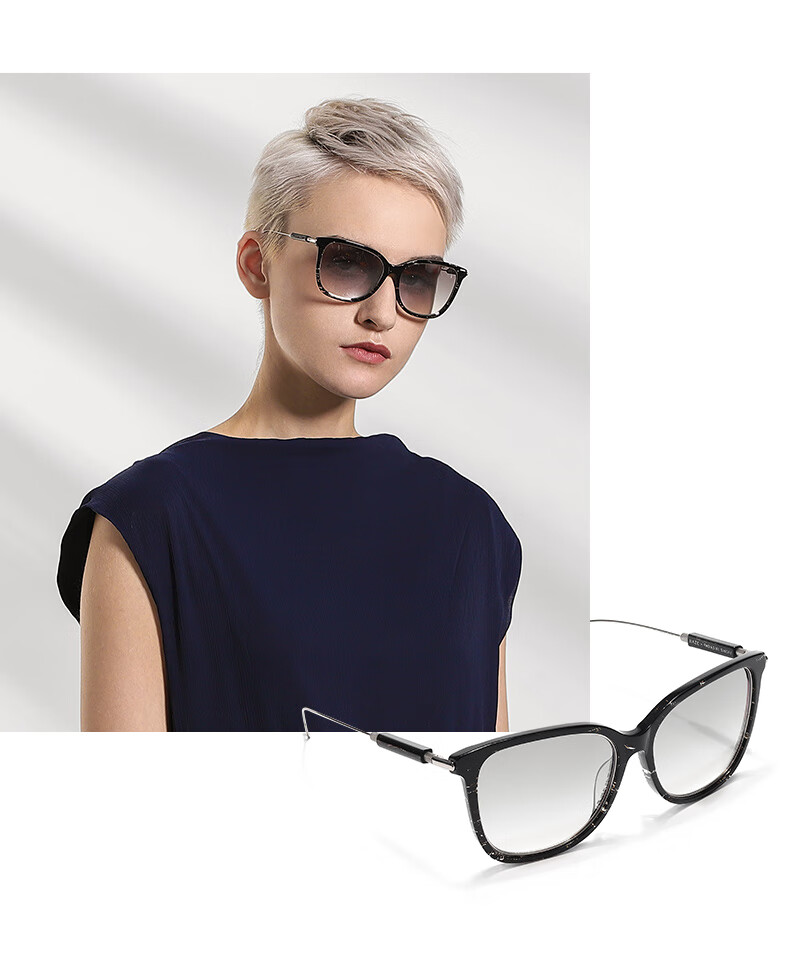 haze眼镜myth板材不锈钢时尚大方框墨镜太阳镜男女中性浅黑色