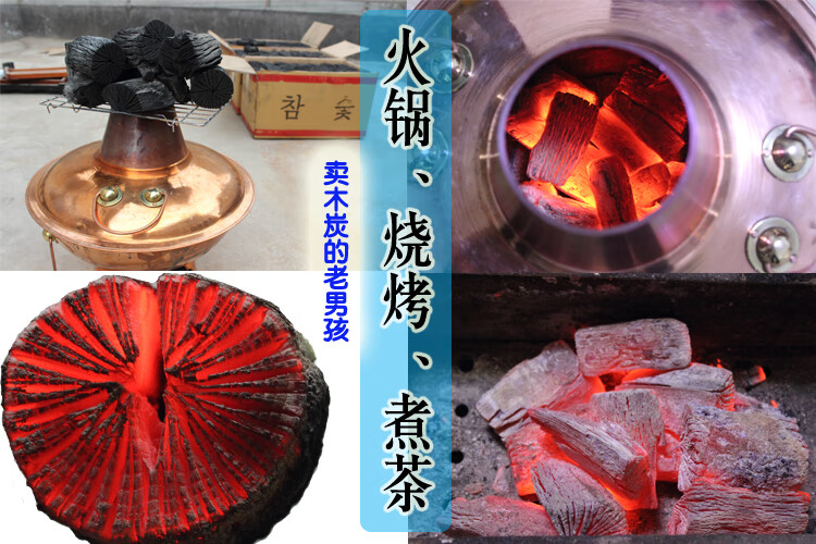 搜航 菊花木炭烧烤易燃碳室内火锅木炭煮茶碳韩式烤肉炭菊花炭无烟