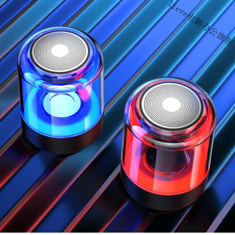 索尼sony同款式新款网红琉璃蓝牙音箱收款家用大音量透明彩灯音响无线